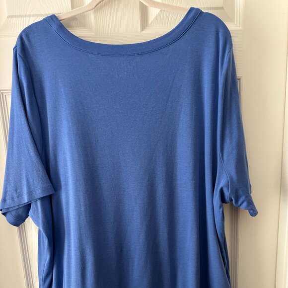 Talbots Cotton Tee Plus Size 3X Blue NWOT - Picture 2 of 3